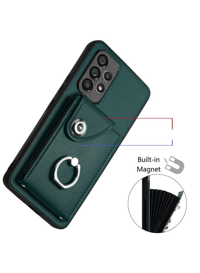 S-TOP Case For Samsung Galaxy A53 5G Organ Card Bag Ring Holder PU Phone Case - Image 4