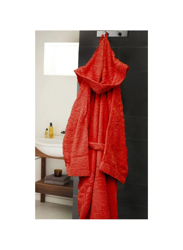 Bliss Casa Unisex Hooded Bathrobe - 100% Cotton, Super Soft, Highly Absorbent Bathrobes For Women & Men- Perfect for Everyday Use Burgundy Adult Size