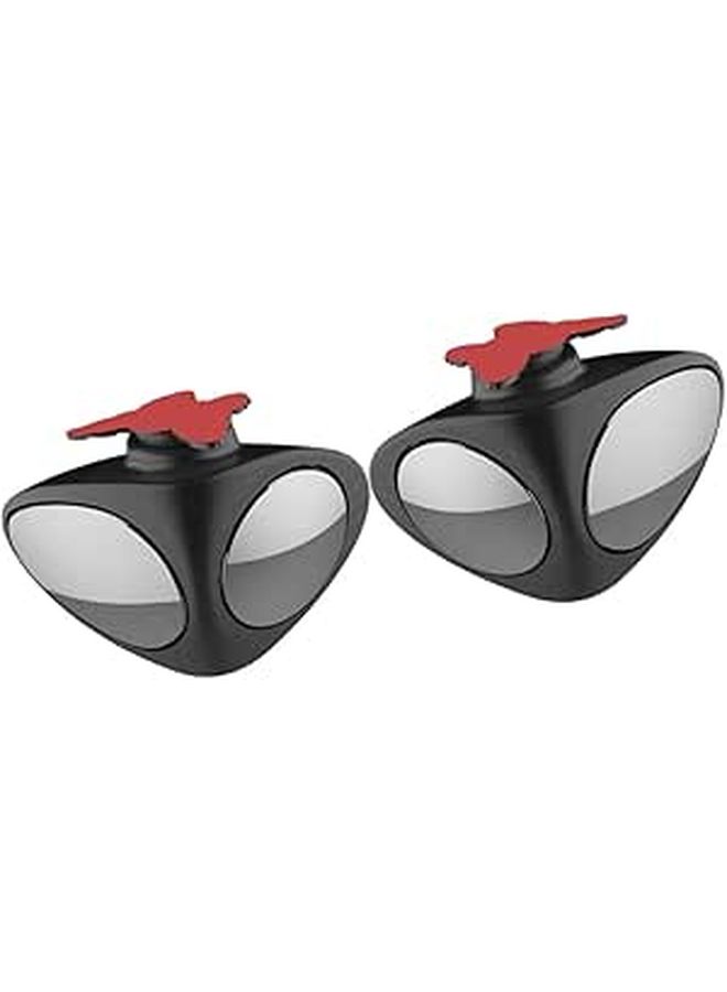 2pcs Car Blind Spot Mirrors Front Wheel Auto Rear View Mirror 360 Degree Adjustable Wide Angle Black Left Vehicle Safety Waterproof - Image 1
