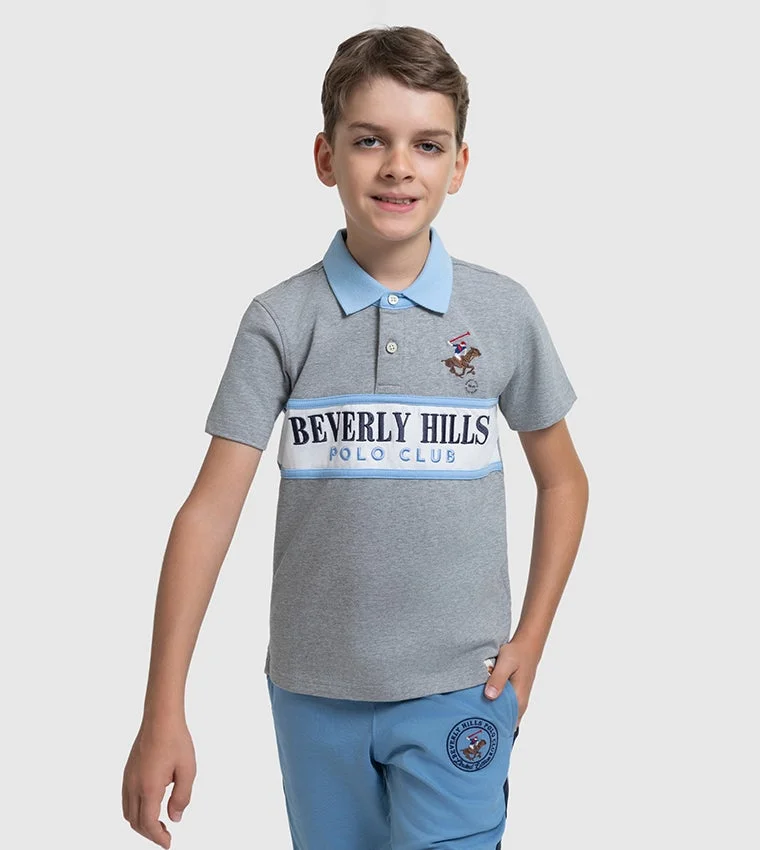 بيفرلي هيلز بولو كلوب Kids Logo Embroidered Short Sleeves Polo T-Shirt