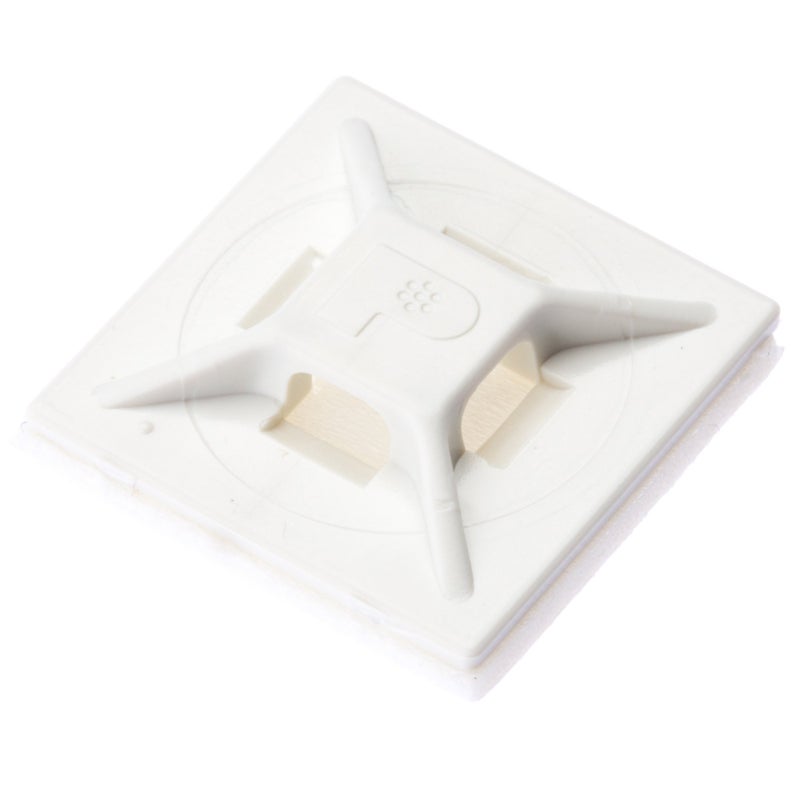 Panduit Abmm-A-D Cable Tie Mount  Adhesive Backed  4-Way  Abs  White (500-Pack) - Image 1