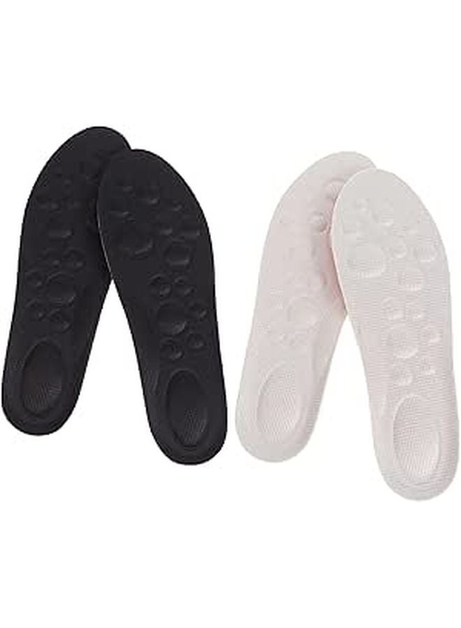 Arch Support Shock Absorbing Massage Insoles 2 Pairs Gray Black Size 23 27 For Boys Sports Daily Use - Image 1