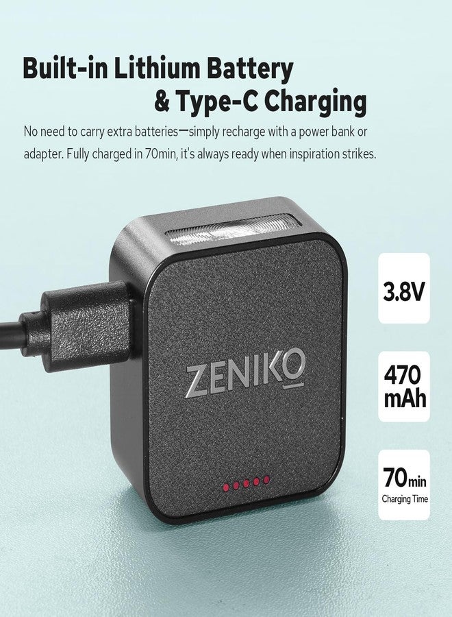 Zeniko ZF08 Mini Aluminum Flash Speedlite, CCT 6500K±200K Camera Flash Light for Canon, Nikon,Sony, Fuji, Leica and Other SLR Cameras with Single Contact Hot Shoe (Black) - Image 4