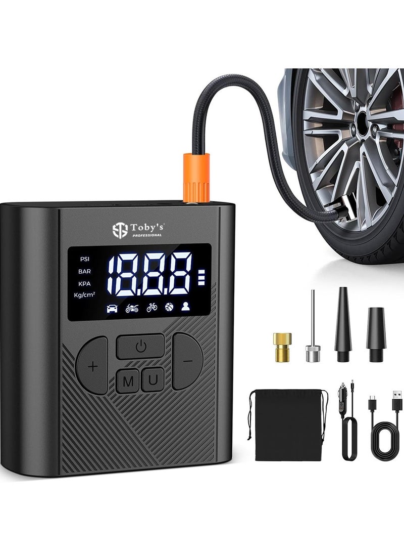Toby's Toby's AC-P6 Tire Inflator Portable Air Compressor 20000mAh Battery & 12V DC Cordless Air Pump for Car Tires 150PSI  - Image 1