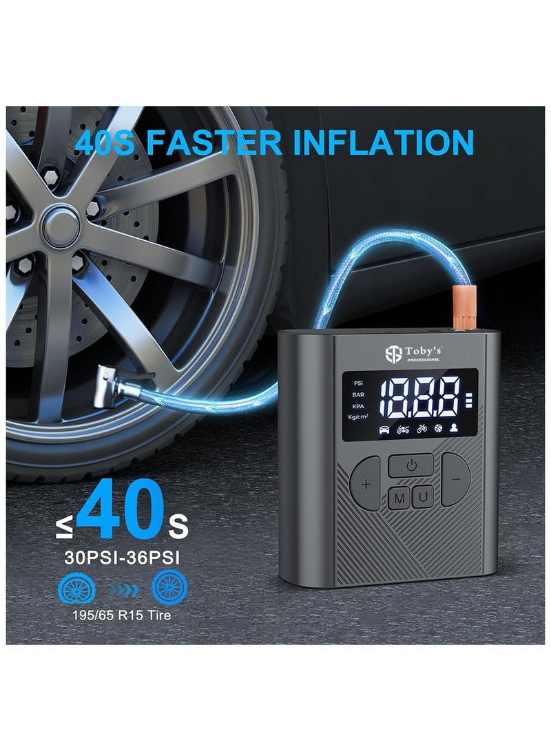Toby's Toby's AC-P6 Tire Inflator Portable Air Compressor 20000mAh Battery & 12V DC Cordless Air Pump for Car Tires 150PSI  - Image 2
