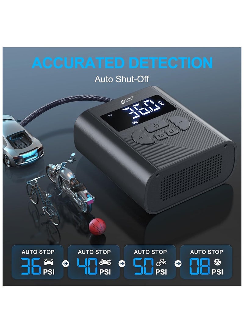 Toby's Toby's AC-P6 Tire Inflator Portable Air Compressor 20000mAh Battery & 12V DC Cordless Air Pump for Car Tires 150PSI  - Image 5