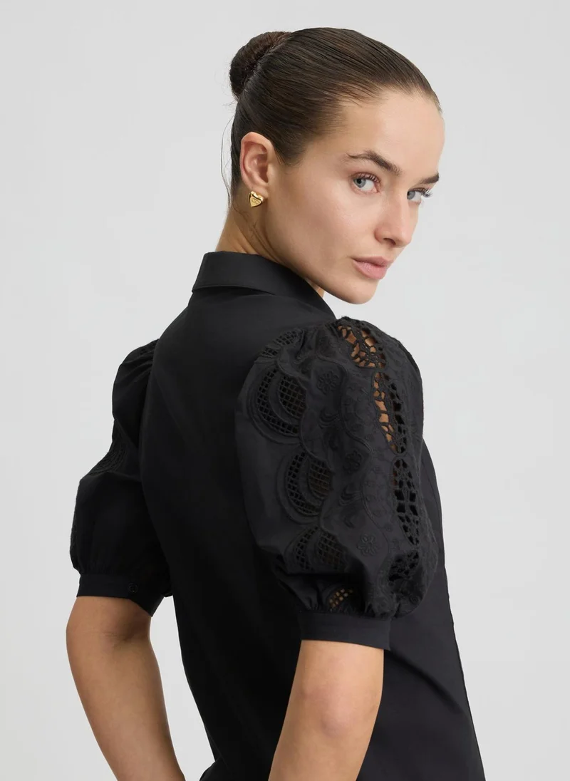 Liu Jo Cotton shirt dress with embroidery