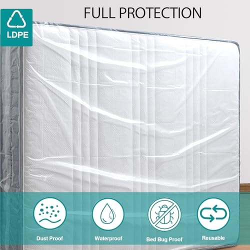 CZXNBI Mattress Bag for Moving Storage - 2 Pack Plastic Waterproof Mattress Protector Cover,Heavy-Duty Mattress Moving Supplies (2, Twin) - Image 3