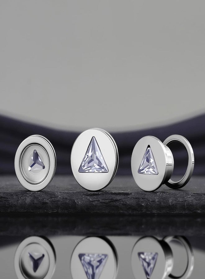 COOEAR Minimalist Stainless Steel Ear Plugs Gauges, Triangle CZ Inlaid Tunnels, Elegant Body Piercing Expander Stretchers 0g(8mm). - Image 5