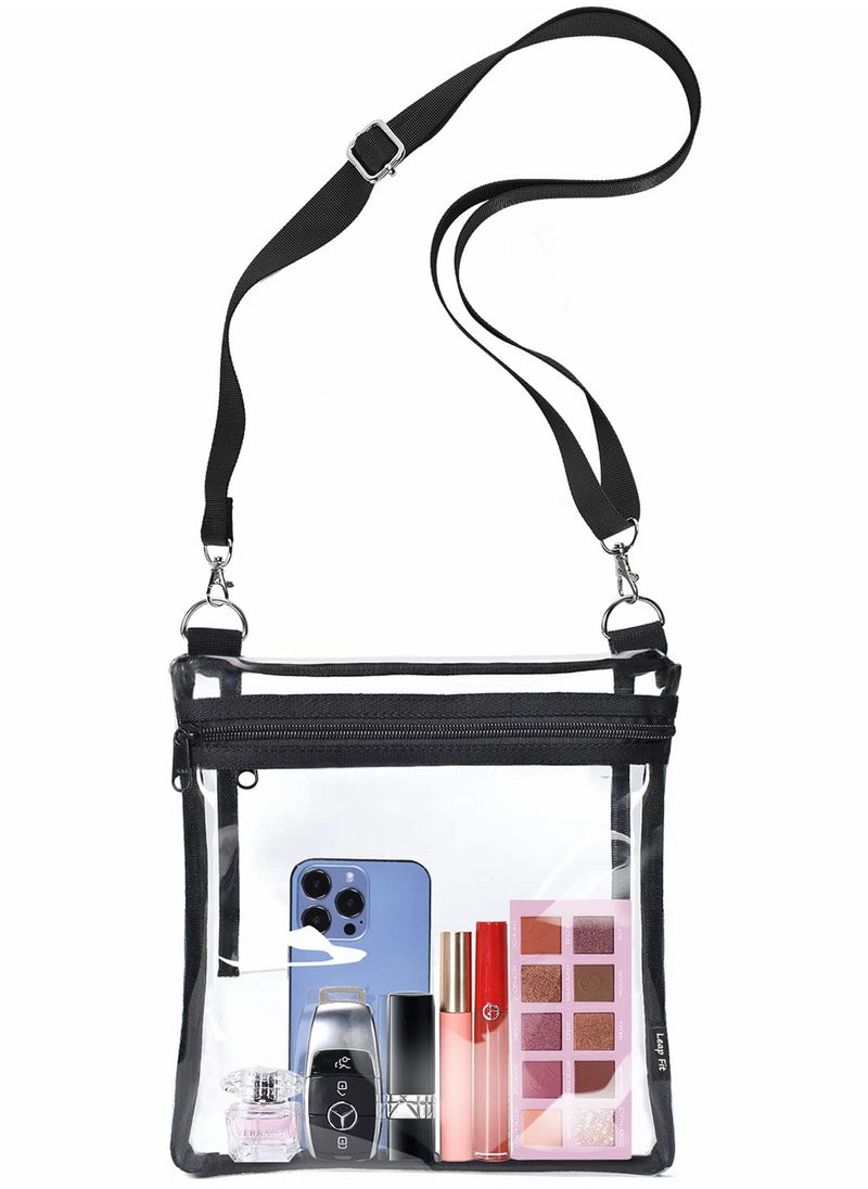 Excefore - Clear Bag Stadium Approved Purse See Through Crossbody Concert Bags for Women Men Transparent Plastic Security Messenger Handbag Sports Events Festivals - Image 1