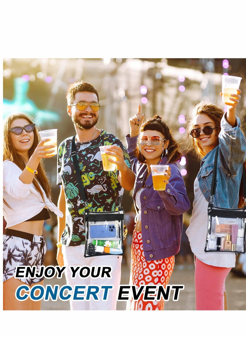 Excefore - Clear Bag Stadium Approved Purse See Through Crossbody Concert Bags for Women Men Transparent Plastic Security Messenger Handbag Sports Events Festivals - Image 1