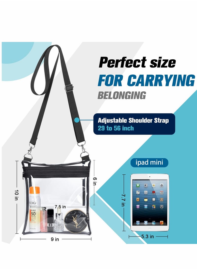 Excefore - Clear Bag Stadium Approved Purse See Through Crossbody Concert Bags for Women Men Transparent Plastic Security Messenger Handbag Sports Events Festivals - Image 1