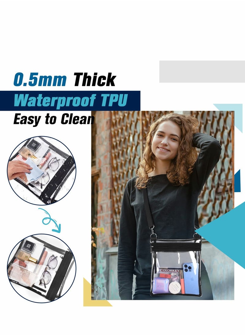 Excefore - Clear Bag Stadium Approved Purse See Through Crossbody Concert Bags for Women Men Transparent Plastic Security Messenger Handbag Sports Events Festivals - Image 1