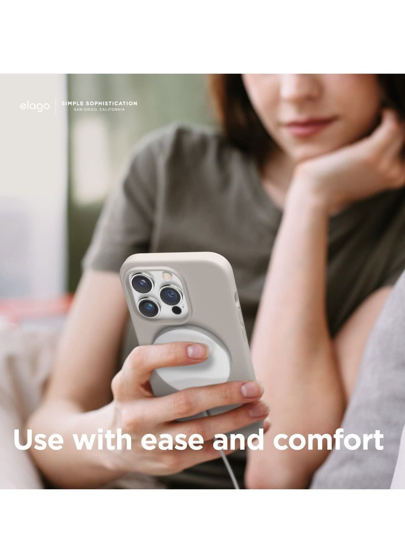 غطاء سيليكون لجهاز آيفون 14 برو ماكس مقاوم للصدمات متوافق مع ماغسيف - حجر - Image 3