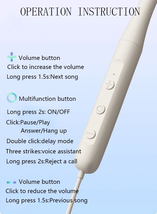 DUNISO Wireless Bluetooth 5.2 Headphones Neckband Headset With Retractable Earbuds Noise Cancelling Stereo Sweatproof Earphones With Mic For Gym Running Office - Image 3