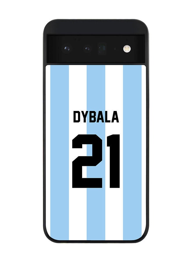 Stylizedd Rugged Black edge case for Google Pixel 6 5G Slim fit Soft Case Flexible Rubber Edges Anti Drop TPU Gel Thin Cover - Football Team - Argentina Player Name - Dybala - Image 1