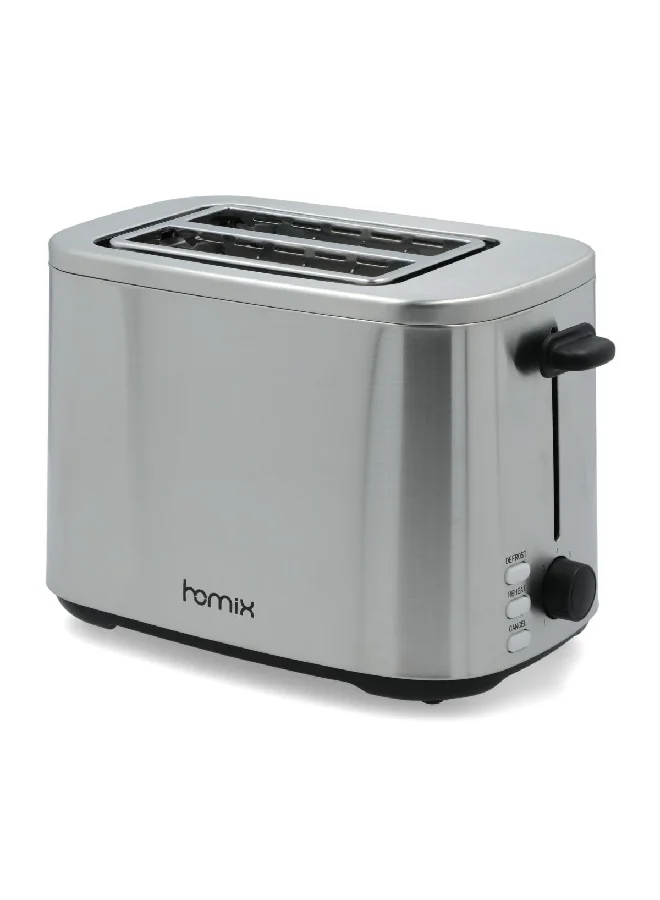 homix 800W 7-Settings Easy to Use Lightweight Durable Stainless Steel 2 Slice Toaster Silver TA01311-GS