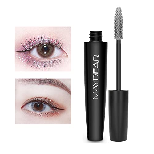 Maydear Silver Colored Mascara Waterproof Long Lasting SmudgeProof FastDrying Lengthening Mascara for Party Stage Make - Image 2