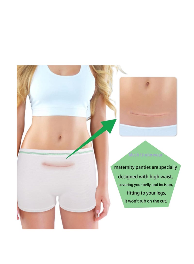 SUNSAR 4 Count Mesh Postpartum Underwear, Disposable High Waist C-Section Postpartum Underwear by |Super Soft, Stretchy, Breathable, Wicking, Latex-Free  - Image 4
