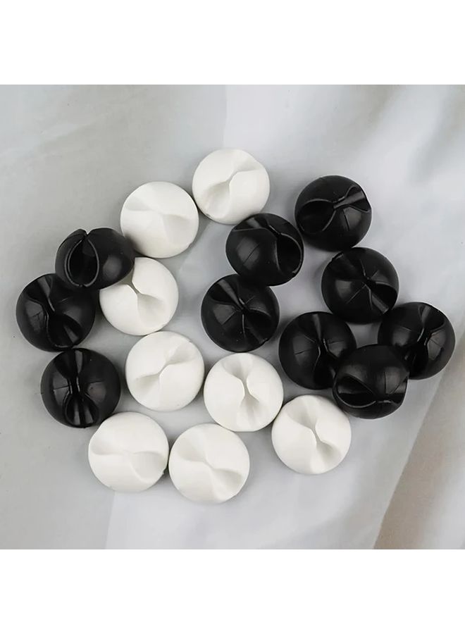 6 Pieces Black Cable Clips Adhesive Cable Organizer Sticky Wire Holder Desktop Cable Management For Home Office Wall Bedside Table - Image 5