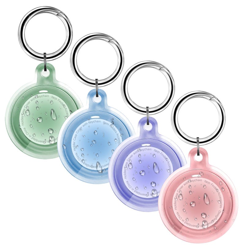 Foweroty [4 Pack] IPX8 Waterproof Case for AirTag 2nd Gen (2026) & 1st Gen, Full Body Holder Keychain, Anti-Scratch Cover for Apple for Air Tags, Luggage, Pet Collar, Car Keysï¼ˆPink/Purple/Blue/Greenï¼‰ - Image 1