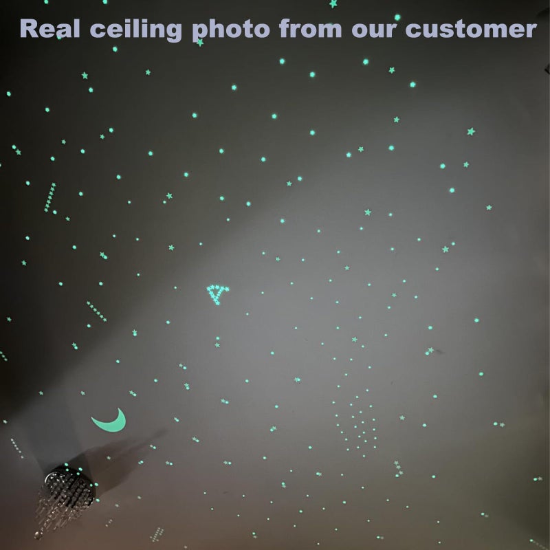 Bairay Glow in The Dark Stars Decals Decor for Ceiling 633 Pcs Realistic 3D Stickers Starry Sky Shining Decoration Perfect for Kids Bedroom Bedding Room Gifts - Image 2