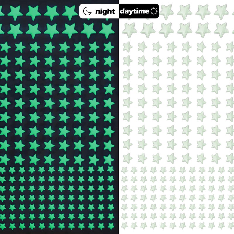 Bairay Glow in The Dark Stars Decals Decor for Ceiling 633 Pcs Realistic 3D Stickers Starry Sky Shining Decoration Perfect for Kids Bedroom Bedding Room Gifts - Image 4