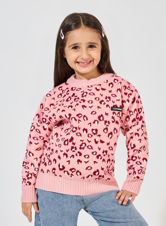 Styli Leopard Print Thermal Lined Sweater - Image 1