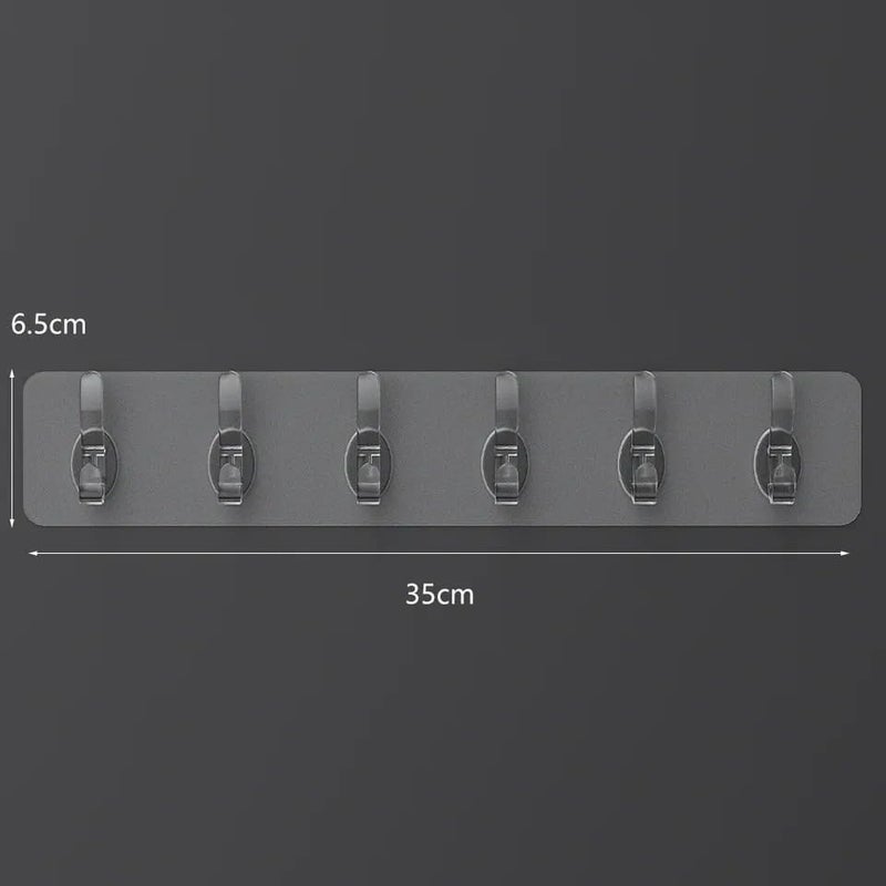 PREZONE PREZONE 6 Rows Multifunctional Transparent Sticky Hook Set Adhesive Sticker Hanger in Kitchen Bathroom Oilproof Home Wall Hanging Waterproof Seamless Invisible Strong Self Adhesive Wall Mounted  - Image 5