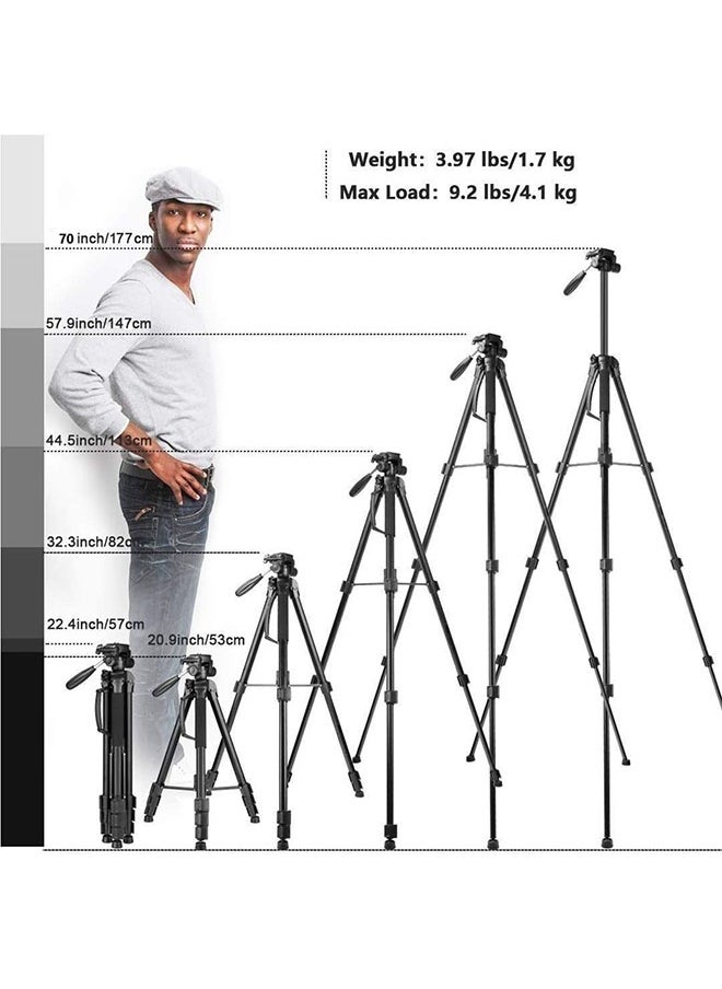 KP-2264 Professional Aluminium Tripod Monopod for All DSLR Cameras (Black)