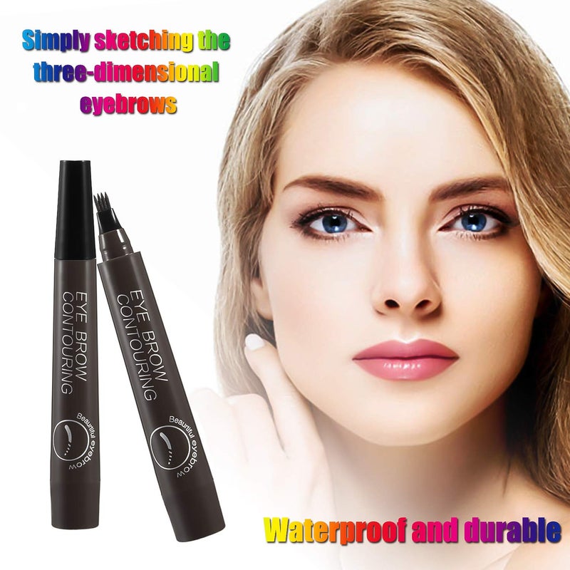 Apooliy Liquid Eyebrow Pen, Waterproof Microblading Eyebrow Pencil with a Micro-Fork Tip Applicator, Creates Natural Looking Brows Effortlessly - Image 3