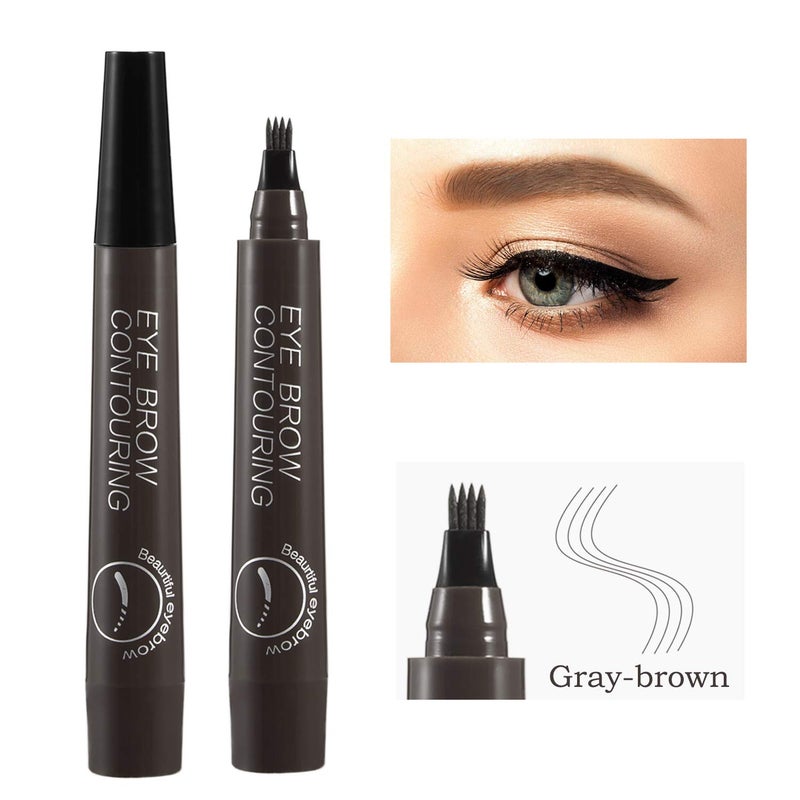 Apooliy Liquid Eyebrow Pen, Waterproof Microblading Eyebrow Pencil with a Micro-Fork Tip Applicator, Creates Natural Looking Brows Effortlessly - Image 2