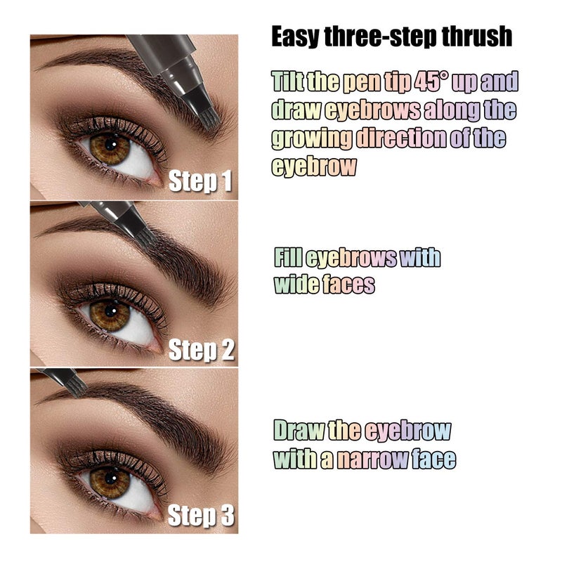 Apooliy Liquid Eyebrow Pen, Waterproof Microblading Eyebrow Pencil with a Micro-Fork Tip Applicator, Creates Natural Looking Brows Effortlessly - Image 4