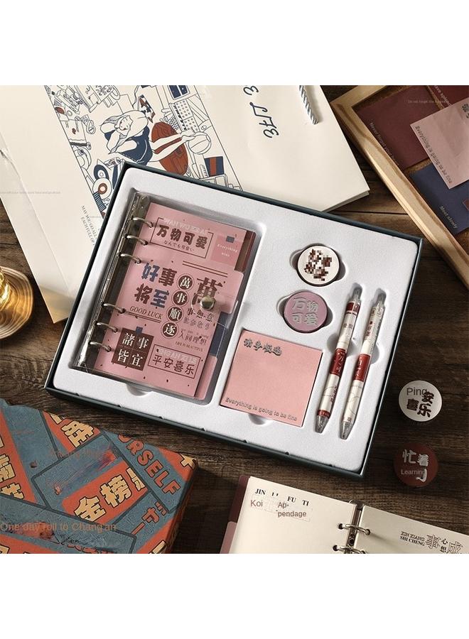 Bluejw 2024 Hand Account Book Suit Gift Box Hand Account Book Walking Stick Book Diary Supplies Stationery Book Loose Leaf Detachable - Image 1