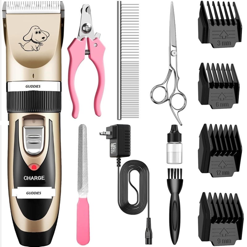 GUDDIES Dog Clippers Low Noise Professional Dog Grooming Clippers Rechargeable Cordless Quiet Dog Grooming Kit for Dogs Cats Pets Labrador- Husky-German Shepherd-Stanburned-Persian Cat - Image 1