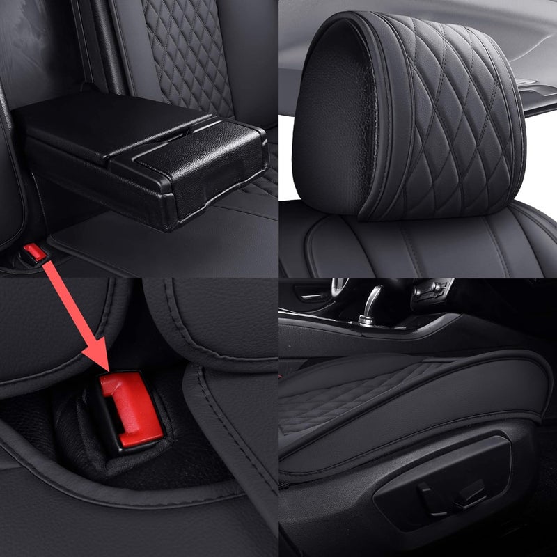 Aierxuan Full Set Waterproof Faux Leather Car Seat Covers for Universal Fit - Image 5