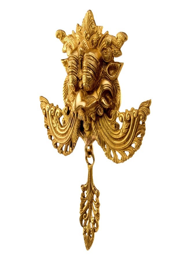 Kartique Brass Nazar Battu for Home Entrance Door Knocker | Yaali Evil Eye Protector | Kirtimukha for Home Door Decor | Brass Wall Hanging Decor | Negative Energy Remover for Home | 11 Inch - Image 2