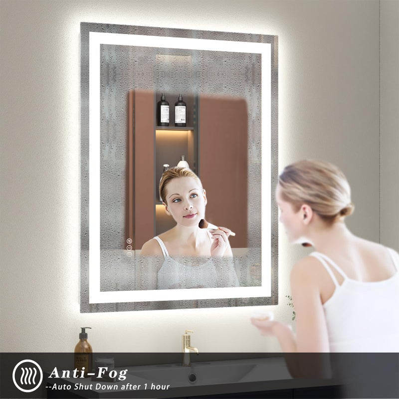 ODDSAN 24x36 LED Mirror for Bathroom, Lighted Vanity Mirror for Wall, Dimmable, Anti-Fog, Shatter-Proof, ETL Listed (Front Lights + Backlit) - Image 5