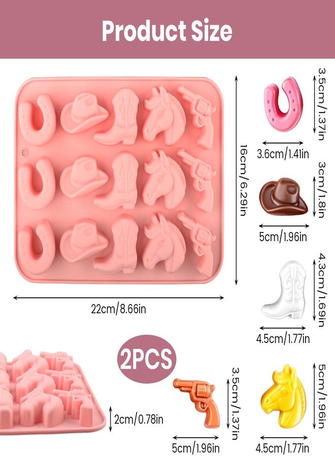 Ryetvok 2 Pack Western Cowboy Silicone Molds for Chocolate&Candy Intricate Boots,Hats,Horses,Horseshoe⋆ Shapes-Ideal for First Rodeo Birthday,Last Rodeo Bachelorette Party Cake Toppers - Image 2