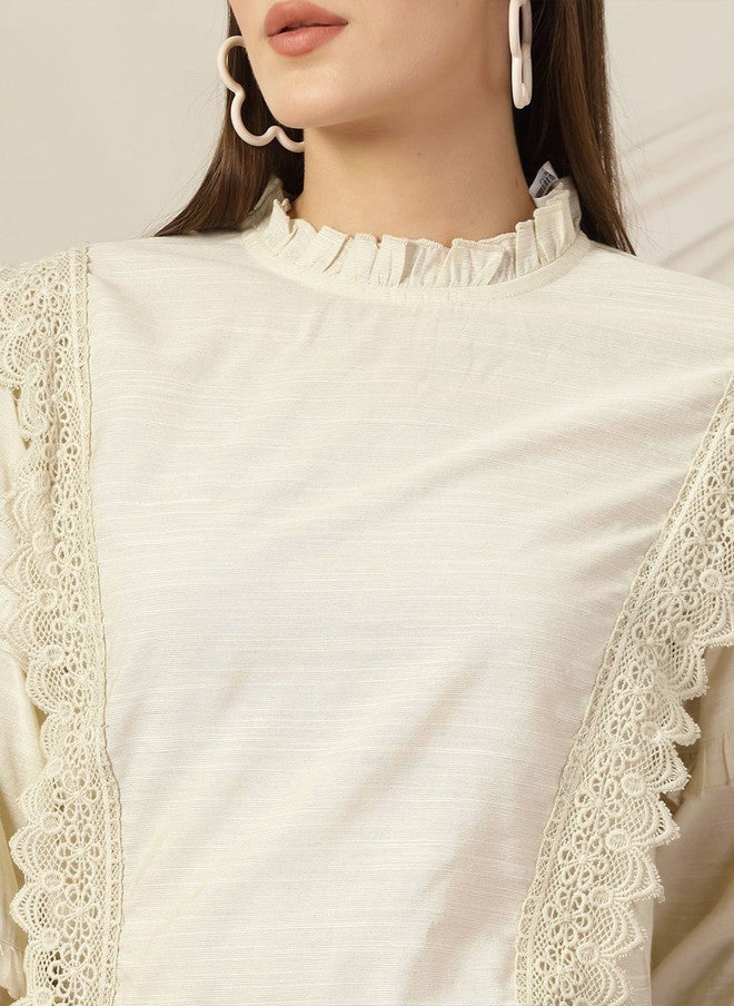 PlusS Beige Cotton Top for Women - Image 2