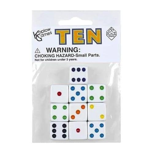 Koplow Games White with Black pips 16mm 58in D6 Dice 10 Koplow Games - Image 5
