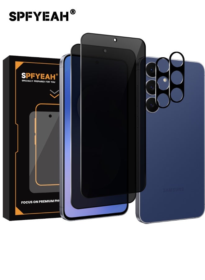 SPFYEAH [2+2 Pack] Samsung Galaxy S25 FE Privacy Screen Protector with Camera Lens Protector, [28° Anti-Spy][9H Hardness][Touch Sensitive][Anti Scratch][Bubble Free][Case Friendly] Protector Set for Samsung Galaxy S25 FE 6.7 inch (Boxed, 2+2 PCS) - Image 1