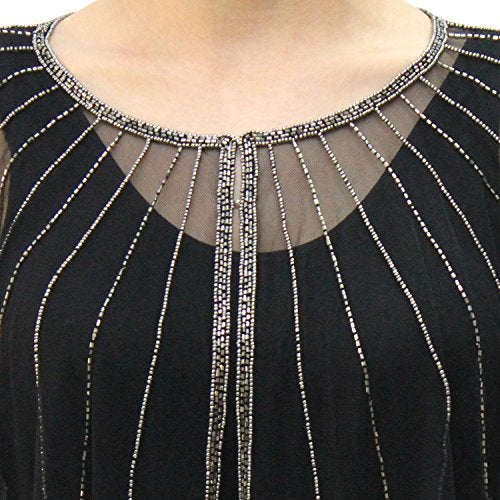 Matelco Women's net Embellished Poncho Black - Image 5