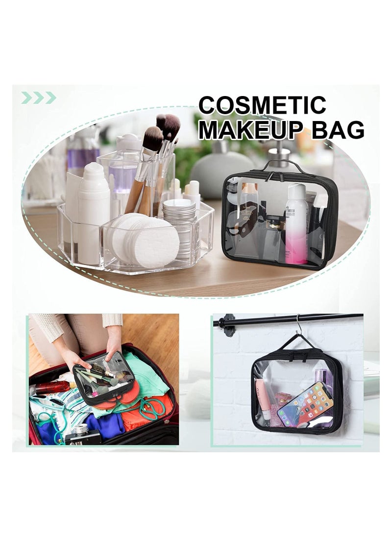 SYOSI - Clear Travel Toiletry Bag, TSA Approved Travel Bag 21 x 17 x 7.6cm Portable Waterproof PVC Toiletries Transparent Bag Makeup Organizer Case Travel Business Bathroom for Men and Women (2 Set) - Image 1