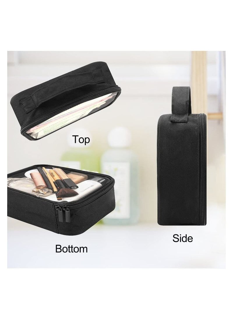 SYOSI - Clear Travel Toiletry Bag, TSA Approved Travel Bag 21 x 17 x 7.6cm Portable Waterproof PVC Toiletries Transparent Bag Makeup Organizer Case Travel Business Bathroom for Men and Women (2 Set) - Image 1