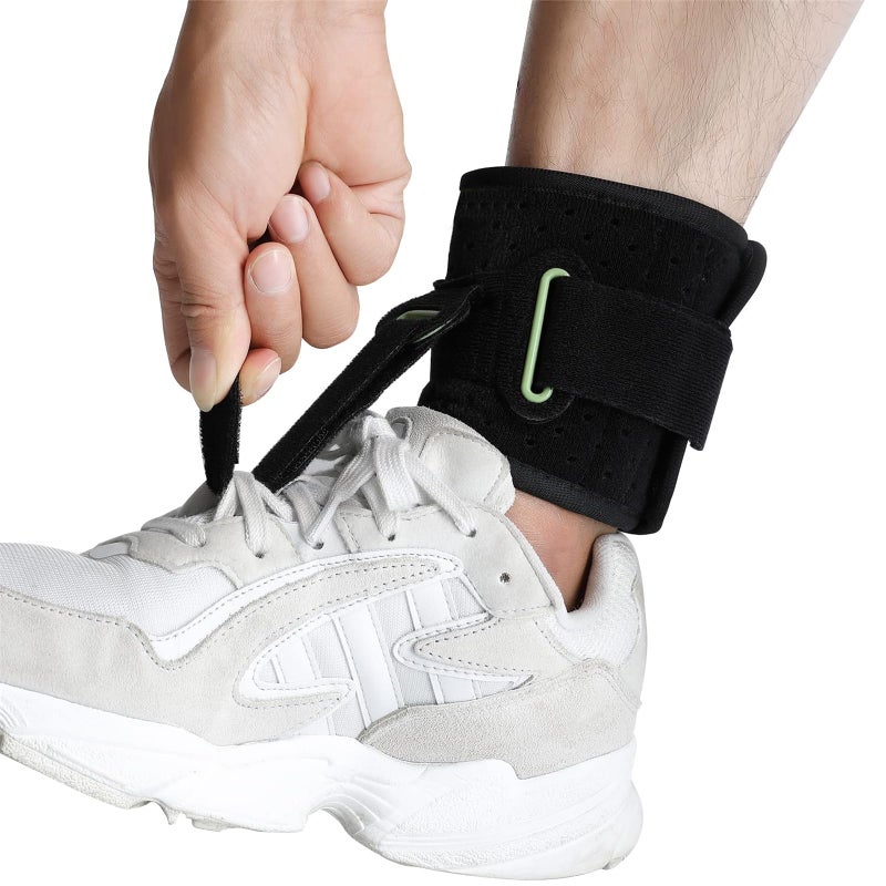 Adjustable Drop Foot Brace Foot Up AFO Brace Unisex Fits for RightLeft Foot Orthosis Ankle Brace Support Improve Walking Gait Effective Relieve Pain for Achilles Tendon Black