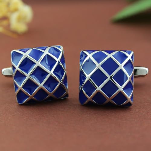 Peluche Blue Enamel Cufflinks for Men - Image 2