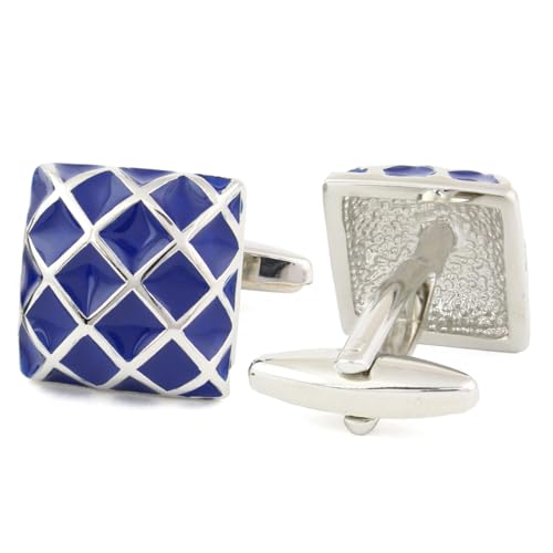 Peluche Blue Enamel Cufflinks for Men - Image 3