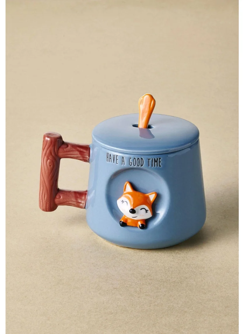 The Mia Fox Mug with Lid and Spoon 370 ml