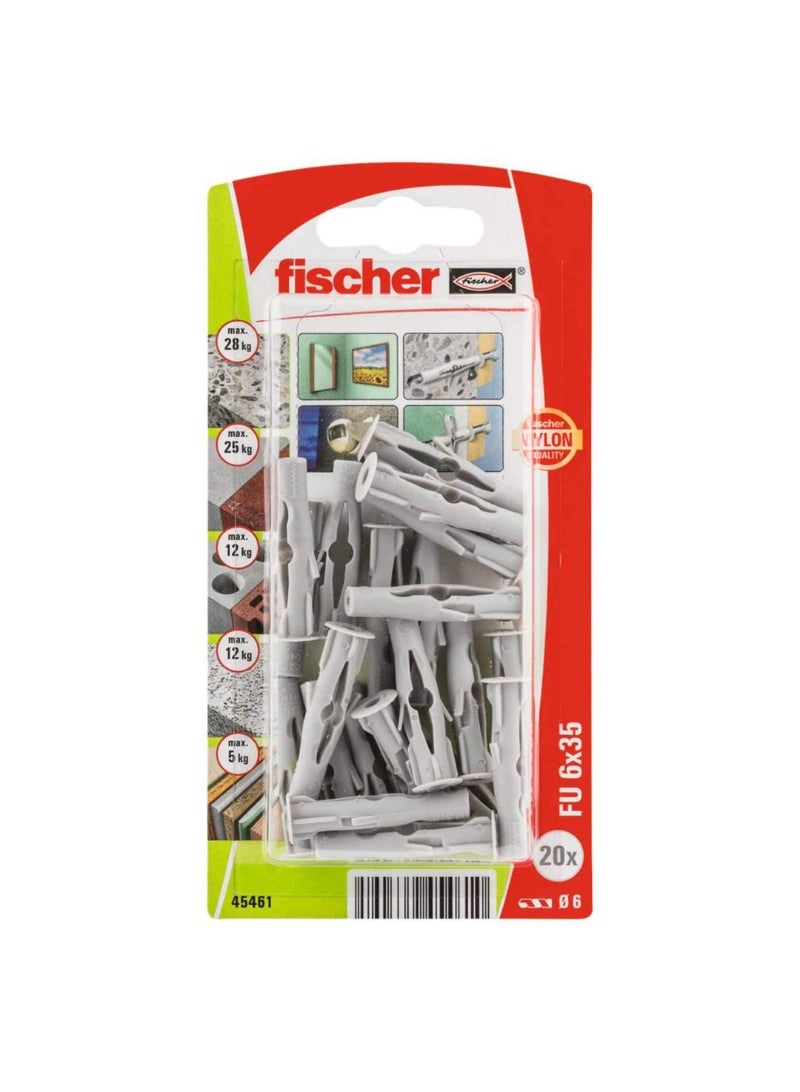 Fischer FU Plug FU 6x35 K 10Pcs 45461/53280